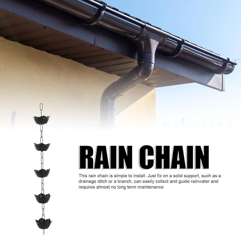سلسلة مطر من سبائك الألومنيوم 3 28 قدم بديل مزراب التصريف تحويل المياه عرض - Image 3